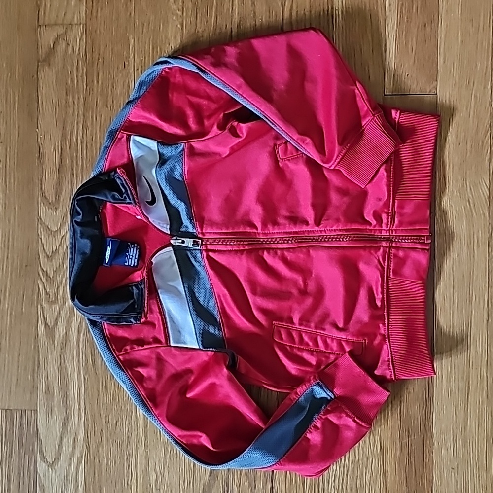 Nike Full Zip Red Athletic Track Jacket Boy's Size 4